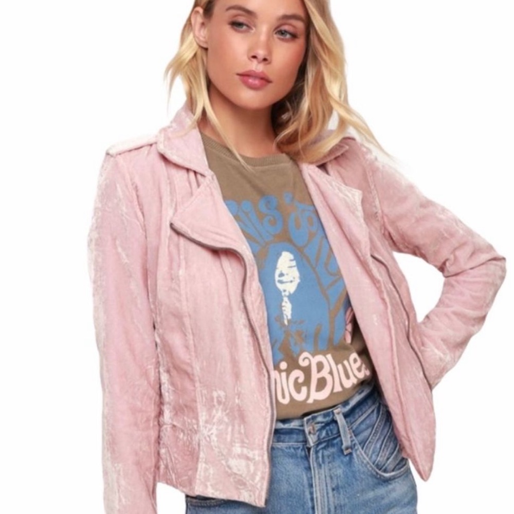 Bb Dakota pink velvet jacket
